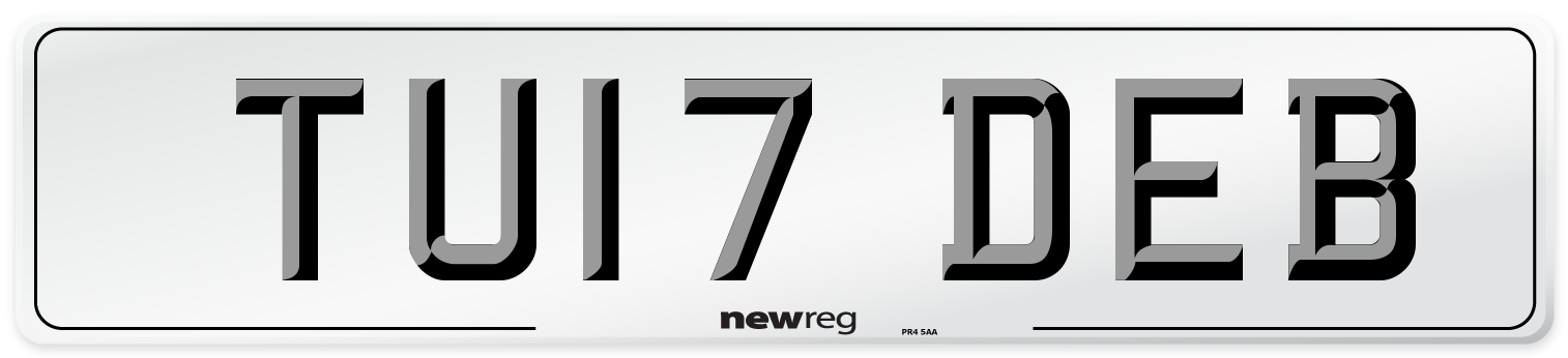 TU17 DEB Number Plate from New Reg